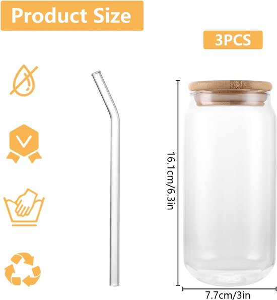 Luxury drinking glasses with lid and straw