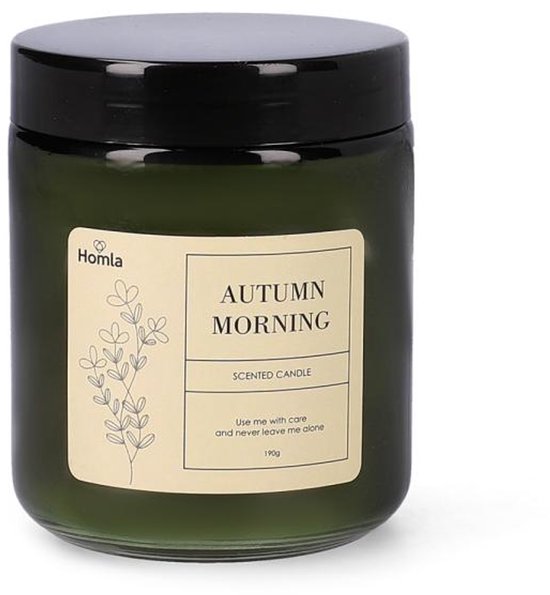 HOMLA - Dekorative Duftkerze - Einzigartiger Duft - Grüner Herbstmorgenduft
