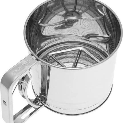 KINGHOFF Tamis à farine 450 g – Tamis à farine en acier inoxydable pour la pâtisserie