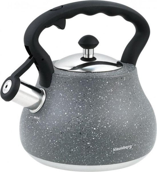 Top Choice - Steel whistling kettle - marble grey - 2.7 litres