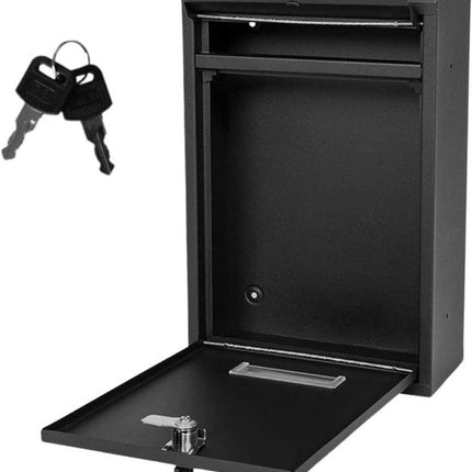 Lean Toys Brievenbus Voor Post - Van Gegalvaniseerd Staal - Zwart - Postbus - Briefpost - Brievenbus - Inclusief sleutels - Wandbrievenbus