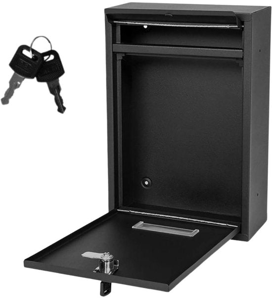 Lean Toys Brievenbus Voor Post - Van Gegalvaniseerd Staal - Zwart - Postbus - Briefpost - Brievenbus - Inclusief sleutels - Wandbrievenbus
