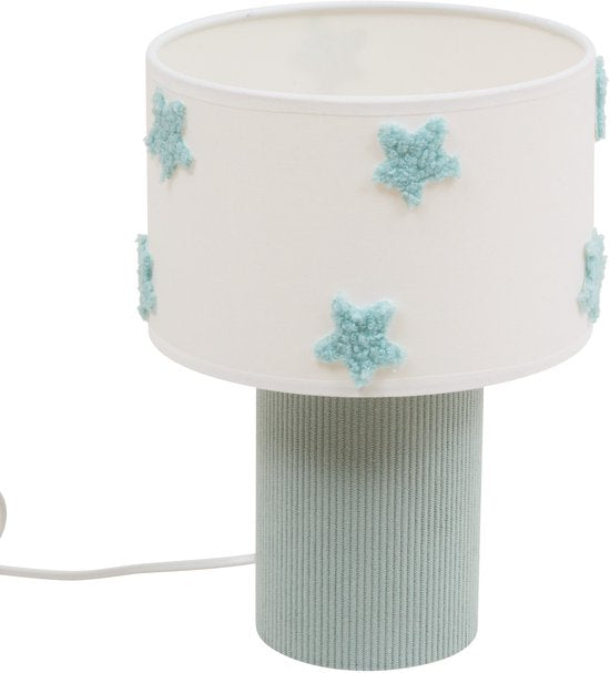 Atmosphera Kids Zee Bouclé Tafellamp - 19x19x28cm - Blauwgroen