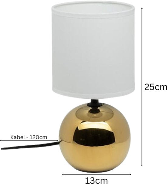 Timéo bol tafellamp goud, set van 2 – keramiek, 25 cm hoog – foto 3