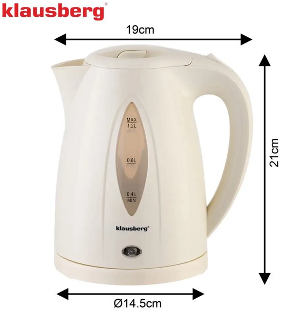 Klausberg KB-9002 - Wasserkocher - 1,2 Liter - beige - 1100 Watt