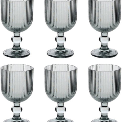 Glazen - Cocktailglas - Set van 6 - Glazen Wijnglas - Elegant Design - Voor Feestelijke Gelegenheden - Vaatwasserbestendig - 250ml - Grijs