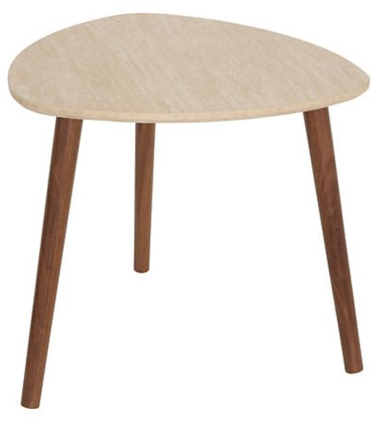 Set van 3 koffietafels / bijzettafels Mileo – travertinlook – nesttafels – max hoogte 60 cm
