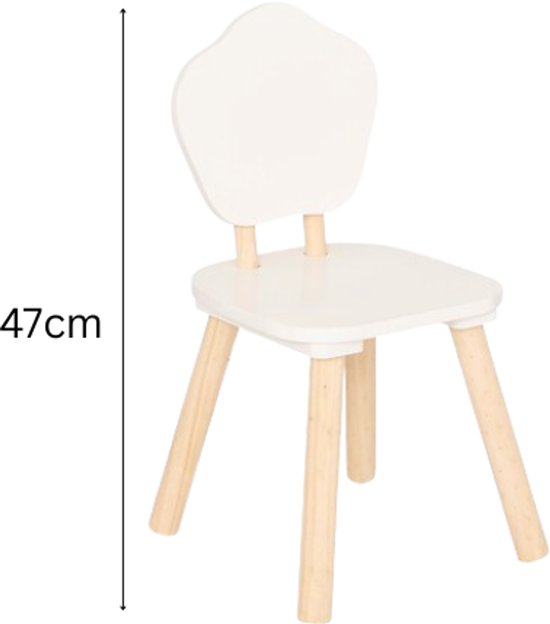 Kleine houten kinderstoel, set van 2 – stoeltje voor de kinderkamer, 47 cm – foto 4