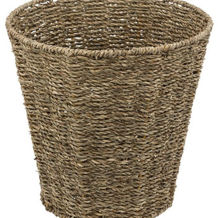 2-Delige - Reed Opbergmandenset - Afvalbak - Gevlochten Rieten Opbergmand met Deksel - Decoratieve Opbergbox - Boho Woonaccessoires - 9 Liters - 26 x 26 x 30 cm - Bruin