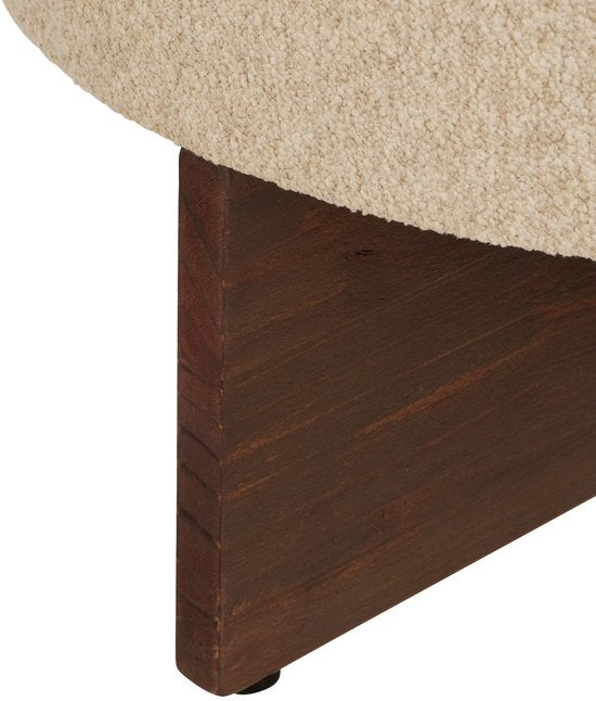 Pouf Bouclé Atmosphera Kayan - Ø50xH30cm - Beige