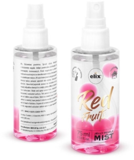 Elix - Jelly Pearls Lufterfrischer-Spray - Auto-Lufterfrischer kompakt - Innenraumparfüm - Duftspray für Raum & Auto - 75 ml - Rote Früchte