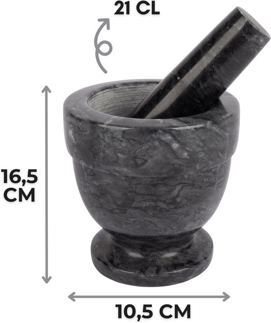 Cosy & Trendy Mortar and Pestle - Ø 10 cm - 21 cl - Marble - Herbs & Spices