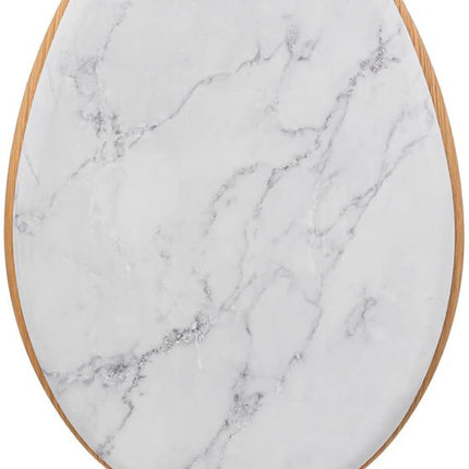 5Five Toiletbril Rome - wit marmer print - MDF hout - universeel - standaard wc bril