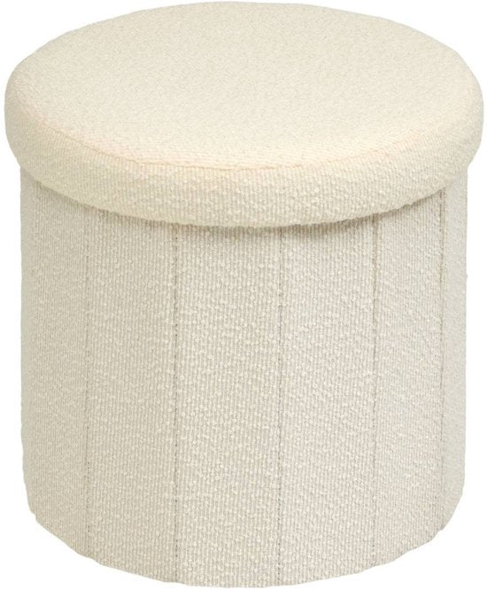 Pouf Fink rond pliable D.38cm blanc
