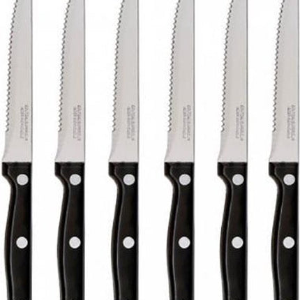 Secret de Gourmet Couteaux à Steak/couteaux à viande - Lot de 6 - Acier inoxydable - 22 cm - Couteaux