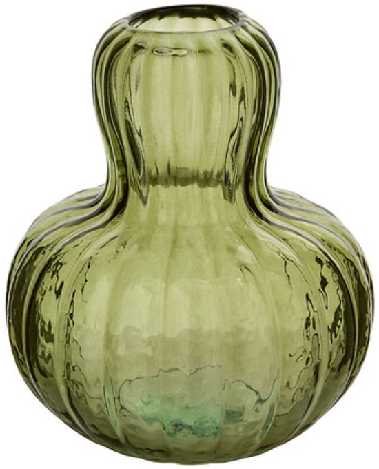 Mushroom Vaas - Decoratieve Design Vaas - Paddenstoel Vaas van Glas - Moderne Bloemenvaas voor Droogbloemen en Verse Bloemen - Ø16.5 x 19.5 cm - Groen