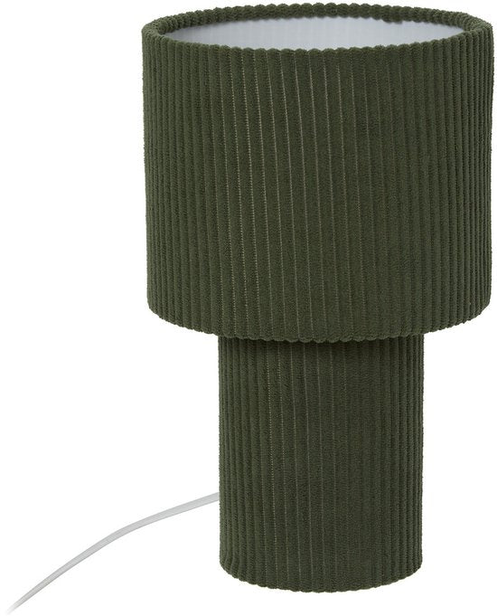 Atmosphera Jolina Corduroy Tafellamp - Ø17xH28cm - Groen
