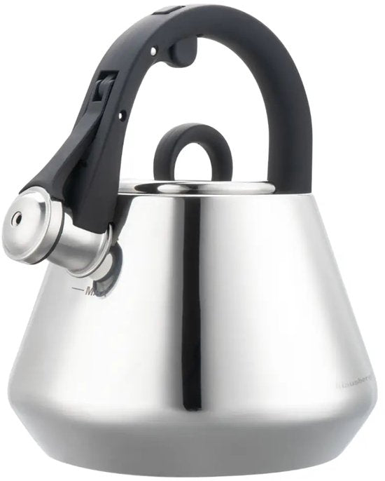 Klausberg 7947 - Flötenkessel mit Pfeife - 2,5 Liter - Edelstahl - silberfarben