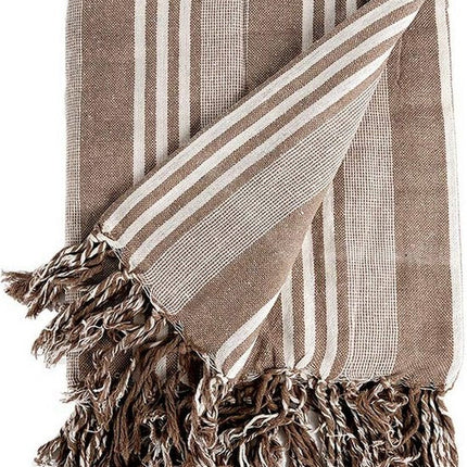 Multifunctionele sjaal Strepen Beige Wit (205 x 235 cm)