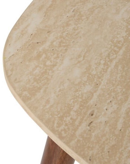 Set van 3 koffietafels / bijzettafels Mileo – travertinlook – nesttafels – max hoogte 60 cm