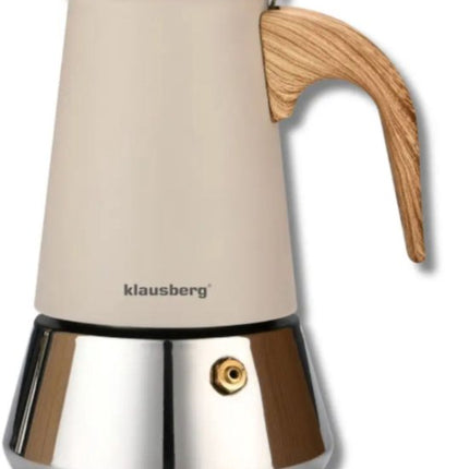 Klausberg Espresso Koffiemaker - 200 ml Inductie – RVS – KB-7994 Beige