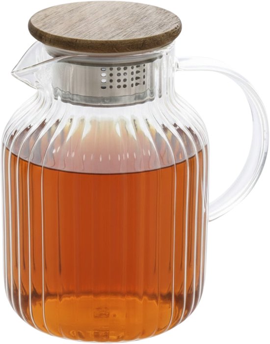 Secret de gourmet Teekanne mit Sieb - Glas - mit Deckel - transparent - 1,6 Liter