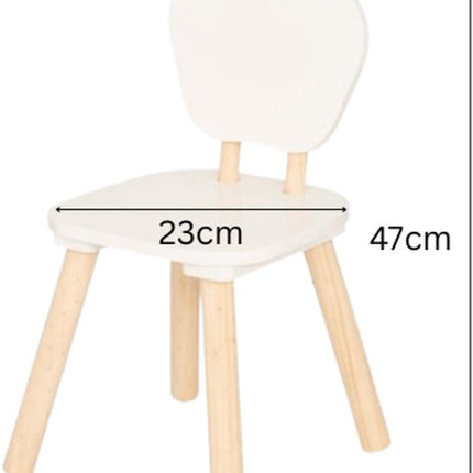 Douceur Organic Kindermeubel - Kindermeubelset - Kindermeubel - 1 Tafel + 1 Stoel - Set voor Kinderen - MDF & Dennenhout - Wit