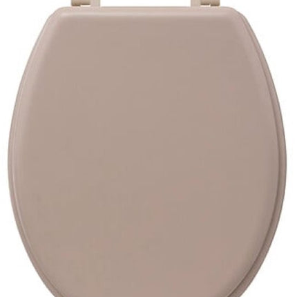 Badkamerset - Toiletaccessoires - Moderne Badkamer Accessoires - Toiletbril & Toiletborstel Set - Linen Design - HDF WC Bril - Keramische WC Borstelhouder - Beige Linnen