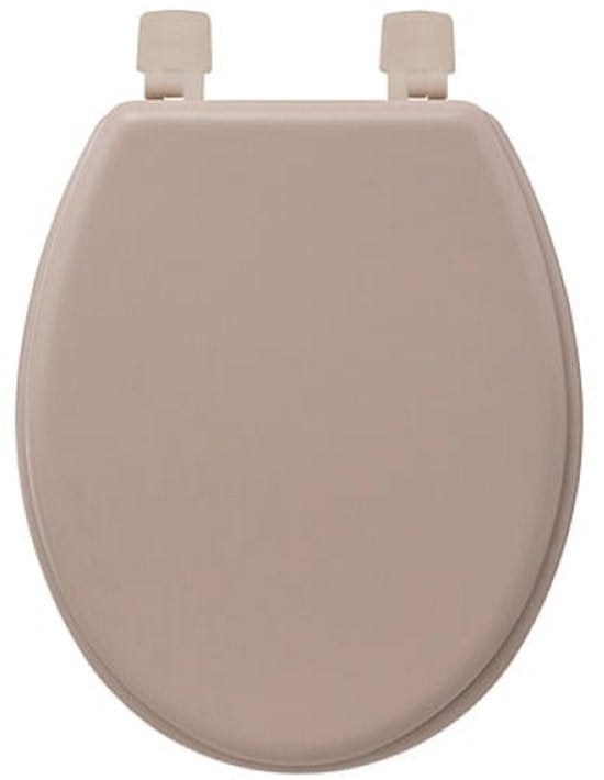 Badkamerset - Toiletaccessoires - Moderne Badkamer Accessoires - Toiletbril - Toiletborstel Set - Prullenbak - Beige Linnen HDF WC Bril & Keramische WC Borstelhouder - Taupe 3L Metalen Pedaalemmer