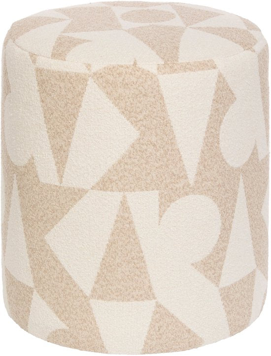 Atmosphera Delor Arty Pouf - Ø36xH40 cm - Beige