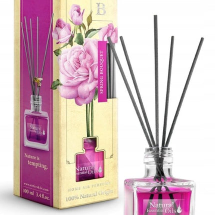 Elix - Geurstokjes Diffuser - Reed Diffuser - Luchtverfrisser - Interieur Parfum - Langdurige Geur - voor Woonkamer, Slaapkamer, Badkamer & Kantoor - 100ml - Spring Bouquet