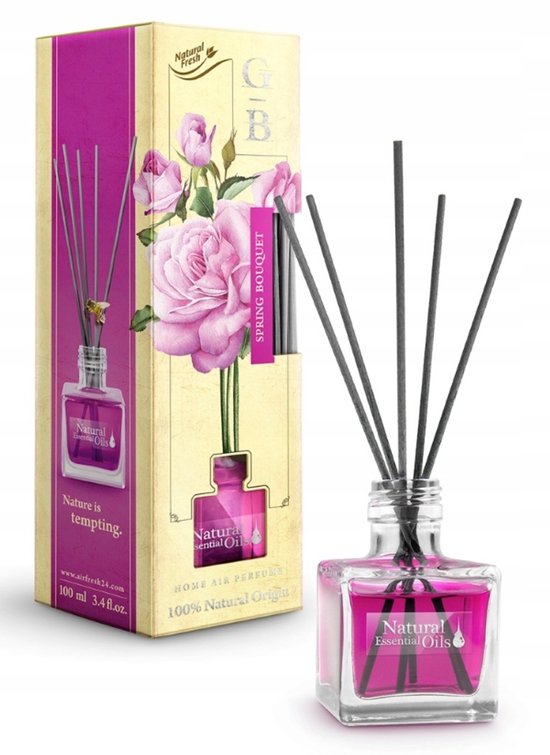 Elix - Reed Diffuser - Air Freshener - Interior Fragrance - Long-lasting Scent - for Living Room, Bedroom, Bathroom & Office - 100 ml - Spring Bouquet