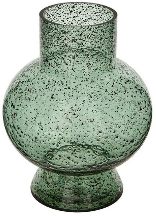 Bubble Vase - Decorative Glass Vase with Spherical Design - Modern Flower Vase - Designer Vase for Dried Flowers and Fresh Flowers - Ø 18 x 23 cm - Green