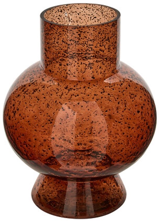 Bubble Vase - Dekorative Glasvase mit kugelförmigem Design - Moderne Blumenvase - Designvase für Trockenblumen und frische Blumen - Ø 18 x 23 cm - Amber Gelb