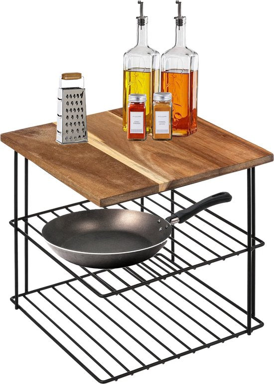 5Five metalen keukenrek met 2 lagen – aanrecht organizer, 24 x 24 x 24 cm – foto 2