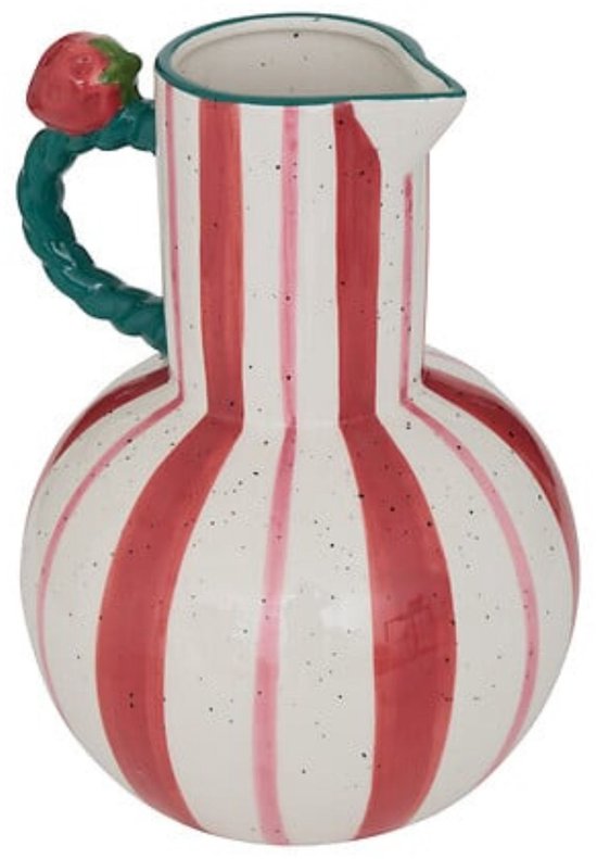 Atmosphera - Ceramic Vase Fruity Multicolor - 25 cm Striped - Waterproof