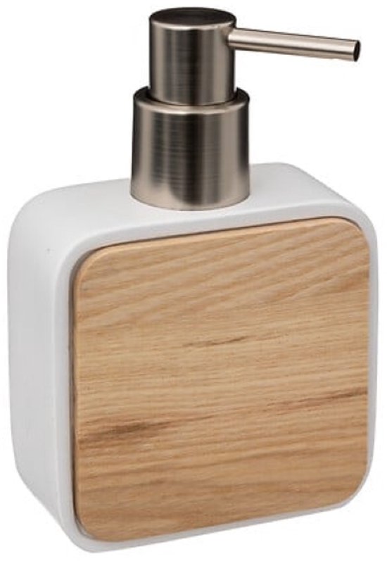 Natureo Bathroom Accessory Set - Luxury Bathroom Set - Bathroom Accessories Set - Toilet Brush - Toothbrush Holder - Soap Dispenser 300 ml - Polyresin / ASH - White