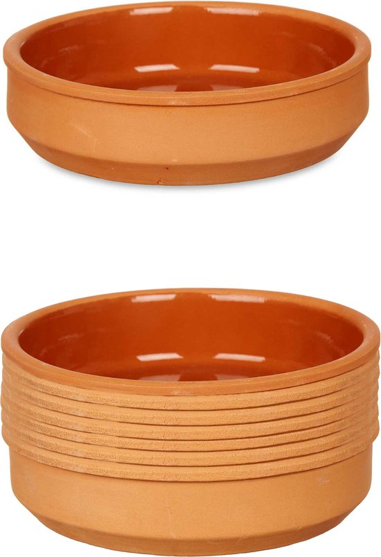 La Dehesa - Tapas / Creme brulee schaaltjes - 8x stuks - terracotta/bruin - 16 x 4 cm - serveerschaaltjes - hapjes - voedsel