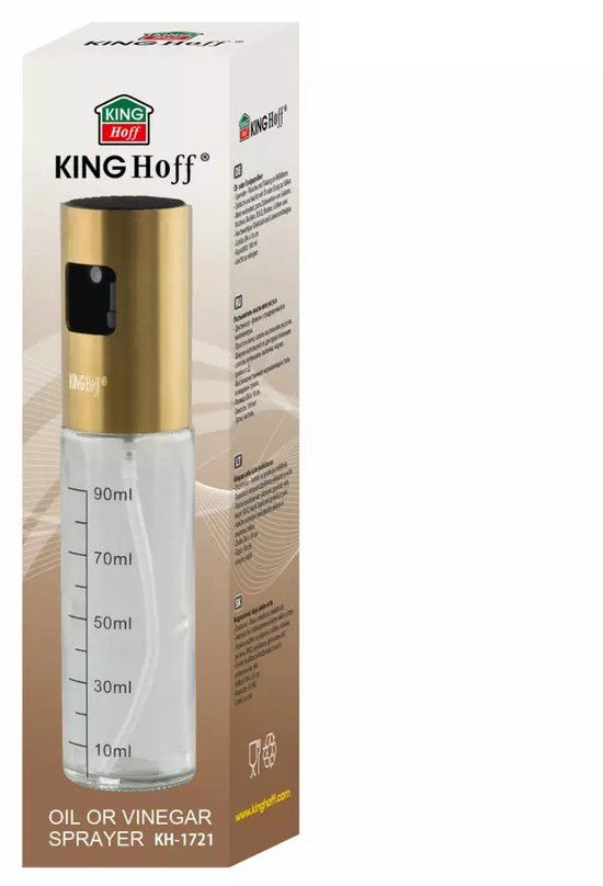 Kinghoff oliespray fles 100 ml – olie- en azijnverstuiver, glas en RVS – foto 3
