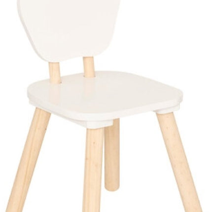 Douceur Organic Kindermeubel - Kindermeubelset - Kindermeubel - 1 Tafel + 2 Stoelen - Set voor Kinderen - MDF & Dennenhout - Wit