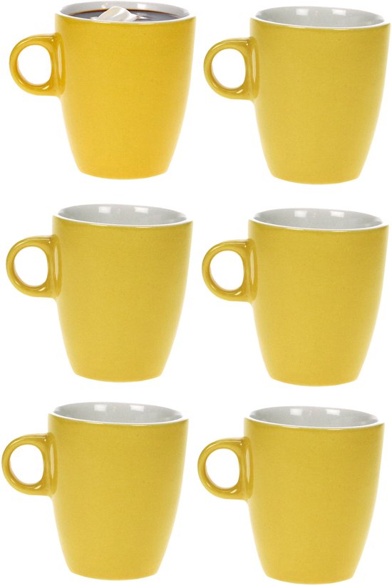 Cosy & Trendy Vicky Mug - 19 cl - Ø 7 cm x 8.5 cm - Yellow - Set of 6