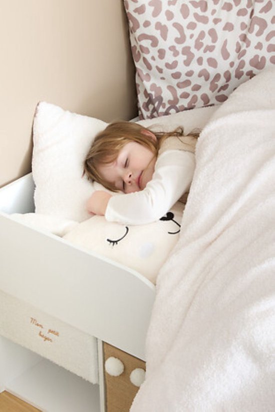 2-in-1 Kuschelkissen und Decke - Mit Reißverschluss - Decke & Kissen - Für Kinder - Hunde-Design - Polyester - 150 x 100 cm - Weiß