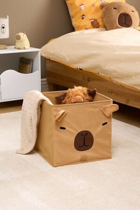 Atmosphera Kids Capybara Foldable Storage Basket - 29 x 29 x 29 cm - Brown