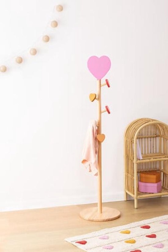 Atmosphera Kids Coat Rack Ø35xH135cm - Natural/Pink