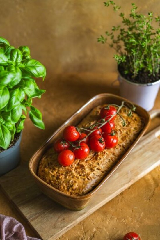 MPLCo - Bread Pan - Loaf Pan - Baking Tin - Casserole Dish - Baking Pan for Homemade Bread, Cake & Oven Dishes - Oven, Microwave & Dishwasher Safe - 26 x 14.5 x 7.5 cm - Brown with Dark Green Ombre