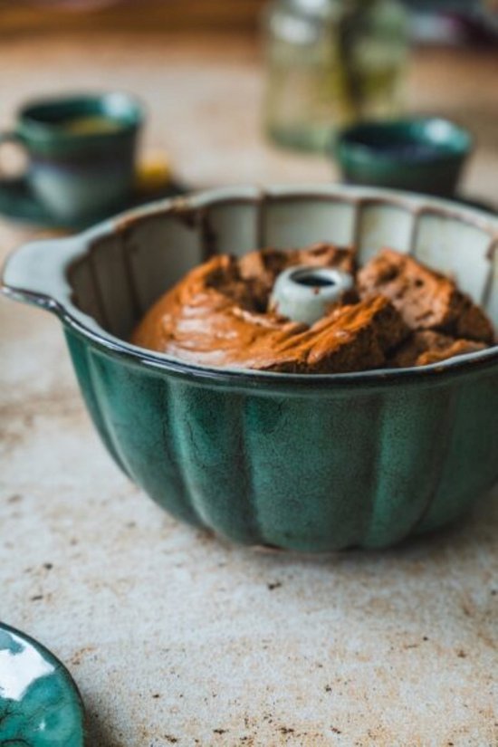 MPLCo - Bundt Cake Pan - Baking Pan - Cake Pan with Center Tube - Oven, Microwave & Dishwasher Safe - Ø28 x 8.5 cm - Green & Gray