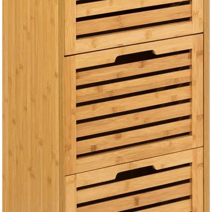5Five® Meuble de Rangement 4 Tiroirs Bambou - Naturel - 30x40x97,5 cm