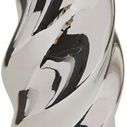 Atmosphera Vase à fleurs Silver Sky - argent - céramique - D10 x H21 cm - forme moderne
