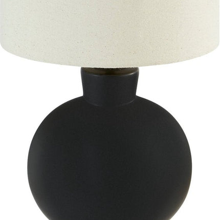 Atmosphera Yulia Lampe de Table - Ø28xH59cm - Noir