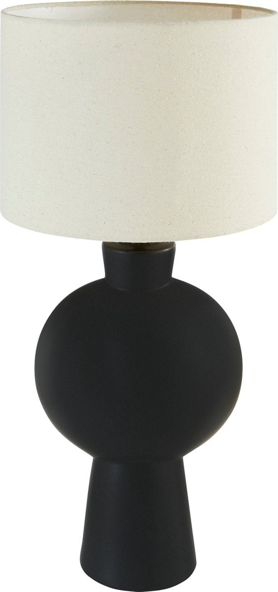Atmosphera Yulia Lampe de Table - Ø28xH59cm - Noir